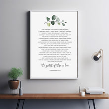 1 Corinthians 13:4-13 Bible Verse Wall Art - Elegant Christian Wedding Decor, Inspirational Scripture Art for Love and Faith