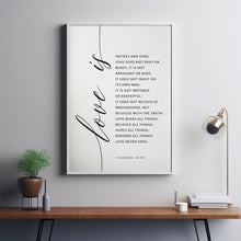 1 Corinthians 13:4-8 ESV 'Love Is Patient' Bible Verse Poster - Elegant Scripture Wall Art, Perfect Wedding Gift