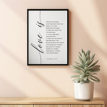 1 Corinthians 13:4-8 ESV 'Love Is Patient' Bible Verse Poster - Elegant Scripture Wall Art, Perfect Wedding Gift