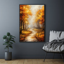 Autumn Forest Trail Art Print - Realistic Landscape Painting - Fall Home Wall Decor - Perfect To Gift Landscape Lovers