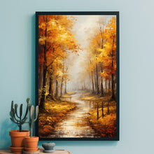 Autumn Forest Trail Art Print - Realistic Landscape Painting - Fall Home Wall Decor - Perfect To Gift Landscape Lovers