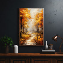 Autumn Forest Trail Art Print - Realistic Landscape Painting - Fall Home Wall Decor - Perfect To Gift Landscape Lovers