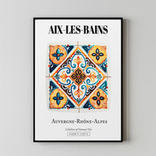 Aix-les-Bains, France, Tile Pattern Aesthetic Wall Art Decor Print Poster