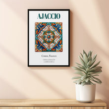 Ajaccio, Corse, France, Aesthetic Folk Traditional Tile, Wall Art Décor Print Poster, Bedroom Wall Art