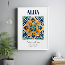 Alba, Piemonte, Italy, Aesthetic Folk Traditional Maiolica Tile, Wall Art Décor Print Poster, Living Room Poster