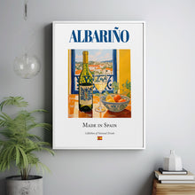 Albariño on Maiolica Tile, Traditional Galicia Beverage (Drink) Print Poster, Kitchen and Bar Wall Art