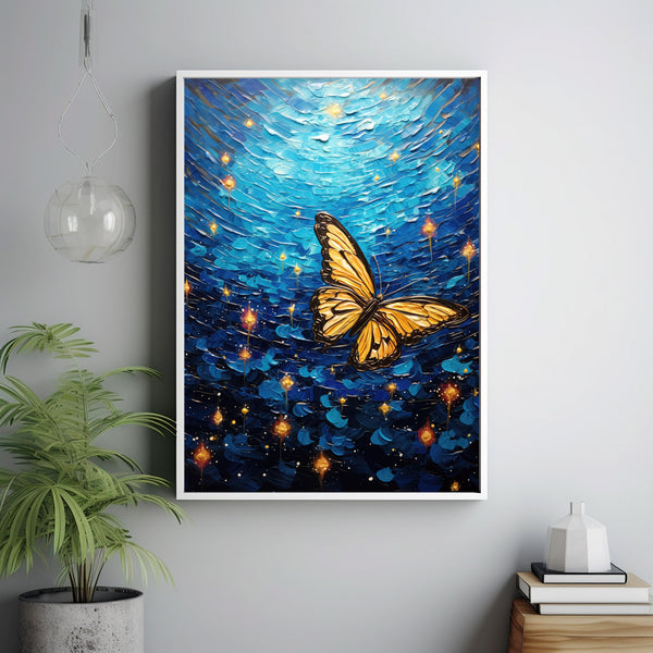 Van Gogh Print - Butterfly Poster - Butterfly Painting, Butterflies and Poppies