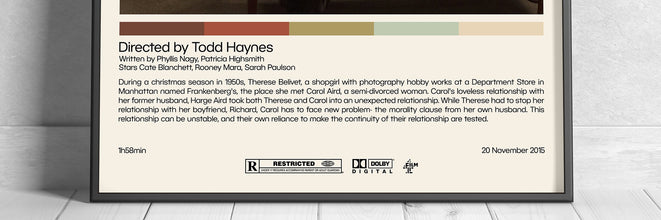 Carol Movie Poster  Todd Haynes, Minimalist Movie Poster, Vintage Retro Art Print, Custom Poster, Wall Art Print, Home Decor 1242809813