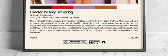 Clueless  Amy Heckerling, Minimalist Movie Poster, Vintage Retro Art Print, Custom Poster, Wall Art Prin, Home Decor 1006046499