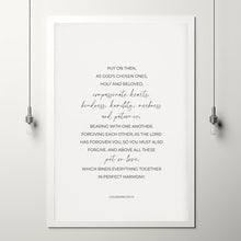 Colossians 31214 Minimalist Bible Verse Poster Wall Art, Put on Love Scripture Poster, Modern Christian Wall Art Home Decor