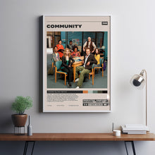 Community Poster, Dan Harmon, Minimalist Tv Series, Vintage Retro Art Print