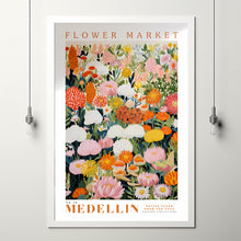 Flower Market Poster, Medellin Wall Art, Large Modern Poster, Orange and Yellow Print, Floral Illustration, Floral Print, Botanical Wall Art