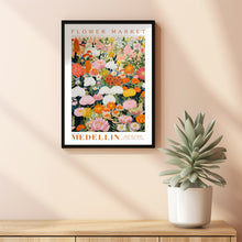Flower Market Poster, Medellin Wall Art, Large Modern Poster, Orange and Yellow Print, Floral Illustration, Floral Print, Botanical Wall Art
