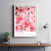 Flower Market Print Atlanta Wall Art Atlanta Travel Poster Large Modern Botanical Wall Art Pink Wall Art Trendy Wall Art Floral Illustration