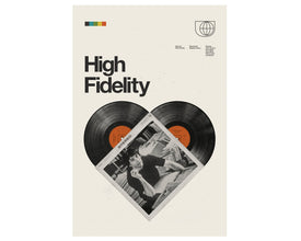 HIGH FIDELITY Movie Poster, John Cusack, Art Print - Minimalist, Helvetica, Mid-Century Modern, Swiss, Space, Office, Vinyl records 875703471