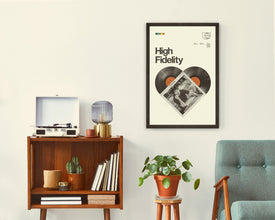 HIGH FIDELITY Movie Poster, John Cusack, Art Print - Minimalist, Helvetica, Mid-Century Modern, Swiss, Space, Office, Vinyl records 875703471