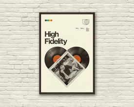 HIGH FIDELITY Movie Poster, John Cusack, Art Print - Minimalist, Helvetica, Mid-Century Modern, Swiss, Space, Office, Vinyl records 875703471