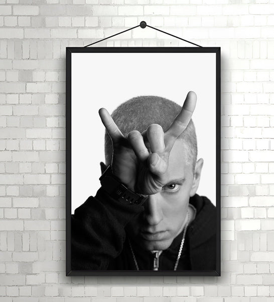 eminem poster black and white