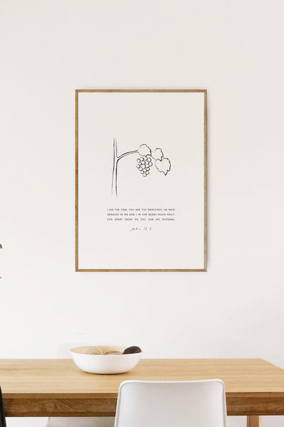 John 155 I am the Vine Bible Verse Wall Art, Modern Christian Wall Art ...