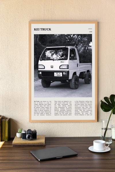 Kei Truck Wall Art Japanese Mini Truck Kei Truck Poster Black