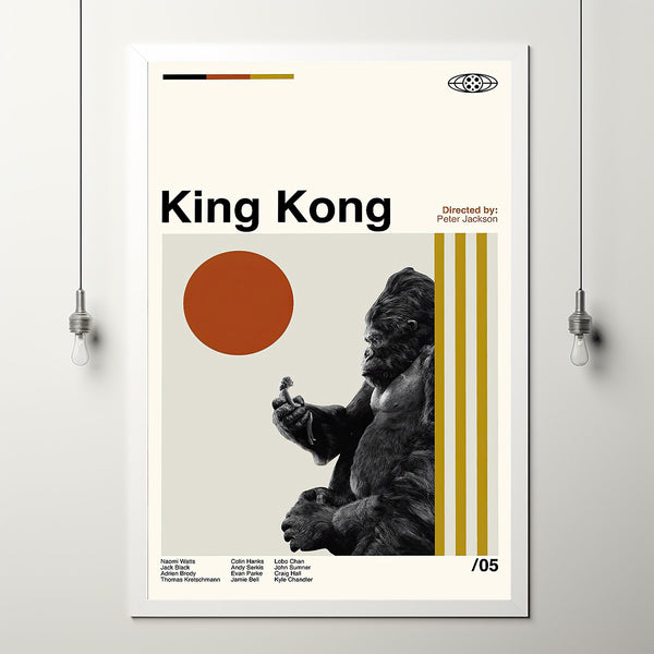 King Kong Poster - Peter Jackson - Movie Poster - Retro Modern Art - M