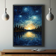 Moon Oil Painting Original - Enchanting Night Sky and Cloud Art | Signed Small Oil Painting of Night Landscape