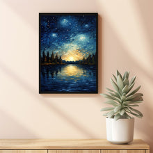 Moon Oil Painting Original - Enchanting Night Sky and Cloud Art | Signed Small Oil Painting of Night Landscape