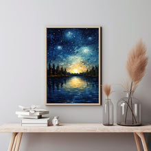 Moon Oil Painting Original - Enchanting Night Sky and Cloud Art | Signed Small Oil Painting of Night Landscape