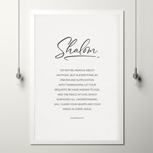 Philippians 467 Poster, Do not be anxious about anything Bible Verse Wall Art, Minimalist Christian Wall Art Poster, Shalom Art