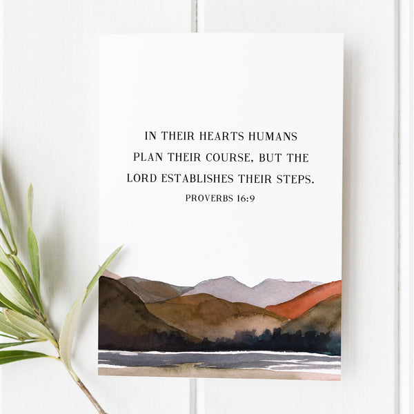 Proverbs 169 In Their Hearts Bible Verse Art Print Bible Verse W Proverbs 169 in their hearts bible verse art print bible verse w
