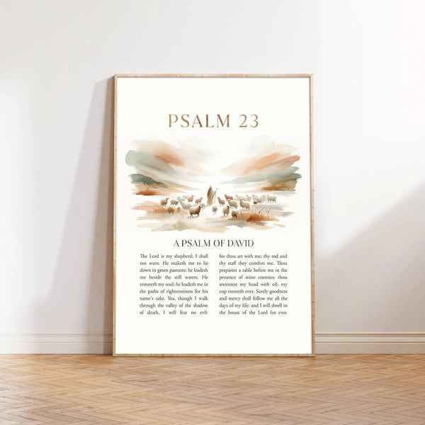 Psalm 23 Modern Scripture Lord is My Shepherd Bible Verse Art Canvas W ...
