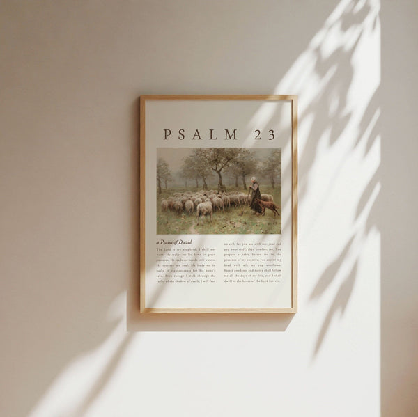 Psalm 23 Wall Art, Psalm 23, Vintage Scripture Bible Verse Print, The ...