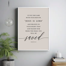 Romans 10:9 'You Will Be Saved' Bible Verse Scripture Poster | Easter Wall Decor for Spiritual Inspiration