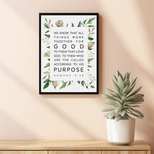 Romans 8:28 'All Things Work Together' Bible Verse | Uplifting Christian Wall Decor for Hope and Faith
