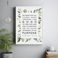 Romans 8:28 'All Things Work Together' Bible Verse | Uplifting Christian Wall Decor for Hope and Faith