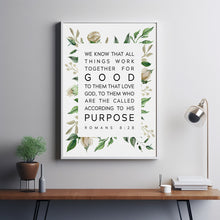 Romans 8:28 'All Things Work Together' Bible Verse | Uplifting Christian Wall Decor for Hope and Faith