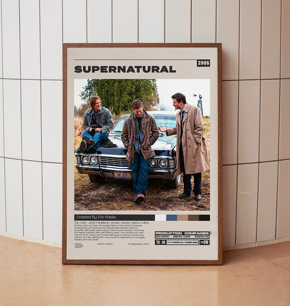 Supernatural Poster, Eric Kripke, Minimalist Tv Series, Vintage