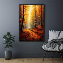Autumnal Serenity Poster - Vibrant Autumn Tree Wall Art Print, Rustic Forest Landscape, Seasonal Home Decor