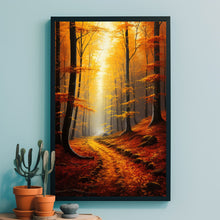 Autumnal Serenity Poster - Vibrant Autumn Tree Wall Art Print, Rustic Forest Landscape, Seasonal Home Decor