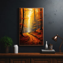 Autumnal Serenity Poster - Vibrant Autumn Tree Wall Art Print, Rustic Forest Landscape, Seasonal Home Decor