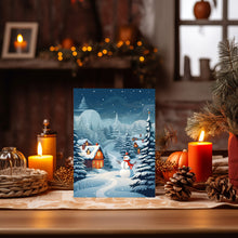 Snowman and Christmas Tree Poster - Classic Xmas Decor | Vintage Holiday Art Print | Ideal Christmas Gift