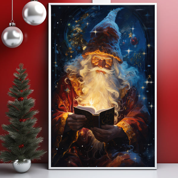 Santa Claus Fantasy Oil Painting Poster - Captivating Xmas Decor | Vintage Holiday Art Print | Ideal Christmas Gift