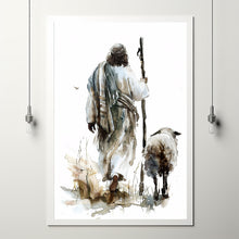 A Starry Walk, Modern Christian Art, Leave the 99 Art, Jesus and Lamb, Jesus Portrait Art, LDS Art, Poster Bible Art, Christian Poster