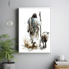 A Starry Walk, Modern Christian Art, Leave the 99 Art, Jesus and Lamb, Jesus Portrait Art, LDS Art, Poster Bible Art, Christian Poster