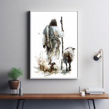 A Starry Walk, Modern Christian Art, Leave the 99 Art, Jesus and Lamb, Jesus Portrait Art, LDS Art, Poster Bible Art, Christian Poster