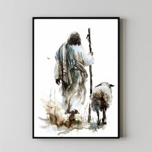 A Starry Walk, Modern Christian Art, Leave the 99 Art, Jesus and Lamb, Jesus Portrait Art, LDS Art, Poster Bible Art, Christian Poster