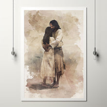 Healing Embrace, Jesus Hugging Girl, Jesus and Woman Art, Christian Painting, Modern Christian Art, Bible Verse Wall Art, Jesus Painting