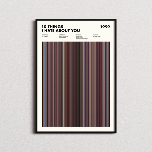 10 Things I Hate About You Movie Barcode Print, 10 Things I Hate About You Print, 10 Things I Hate About You Poster 1631620561