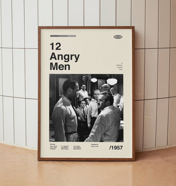 12 Angry Men Movie Poster - Classic Holywood Film - Vintage Minimalist Midcentury Wall Art Print 1576802175