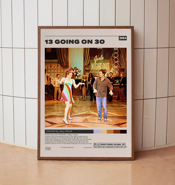 13 Going on 30 Poster, Gary Winick, Minimalist Movie Poster, Vintage Retro Art Print 1